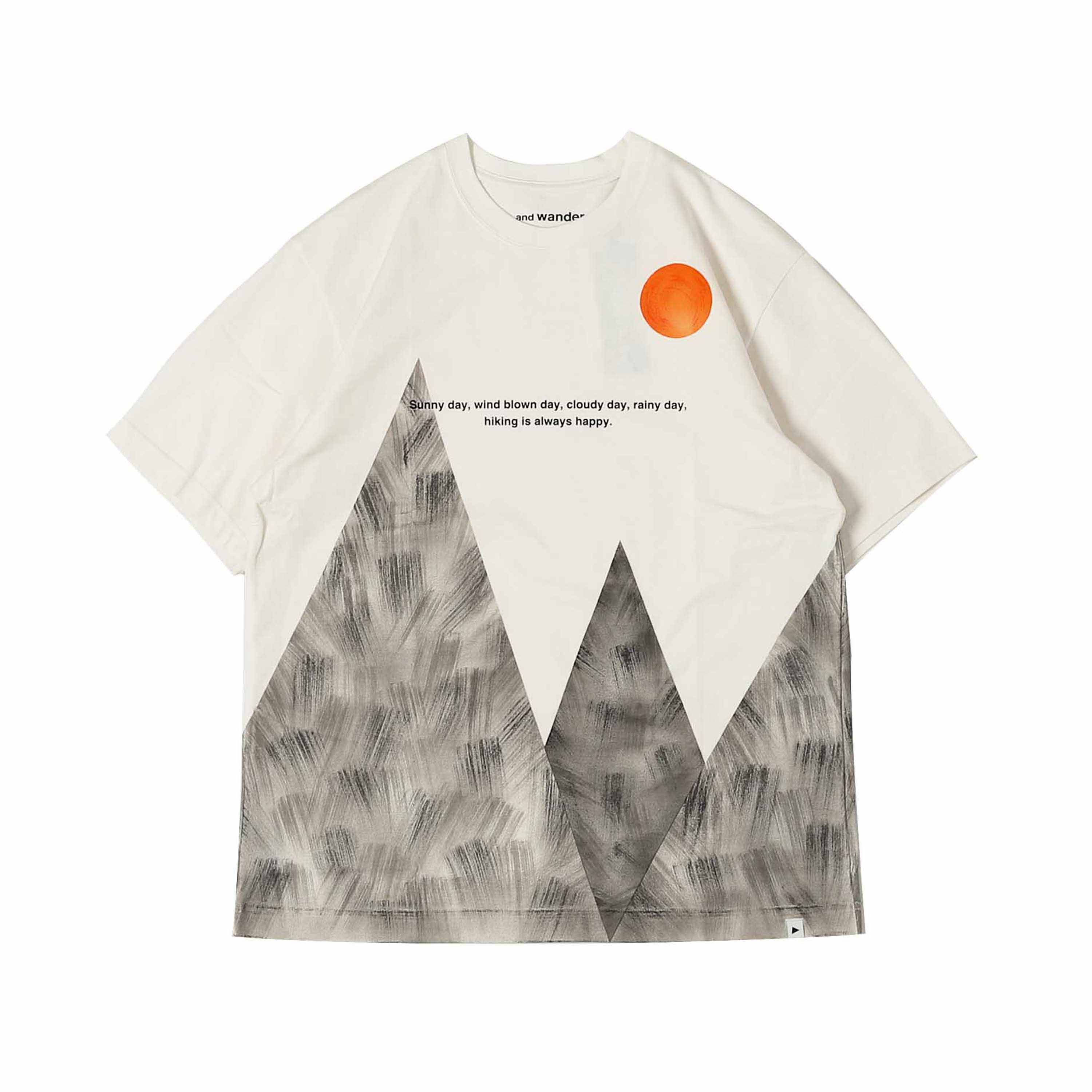 HAND PAINTED MOUNTAIN S/S TEE - OFF WHITE
