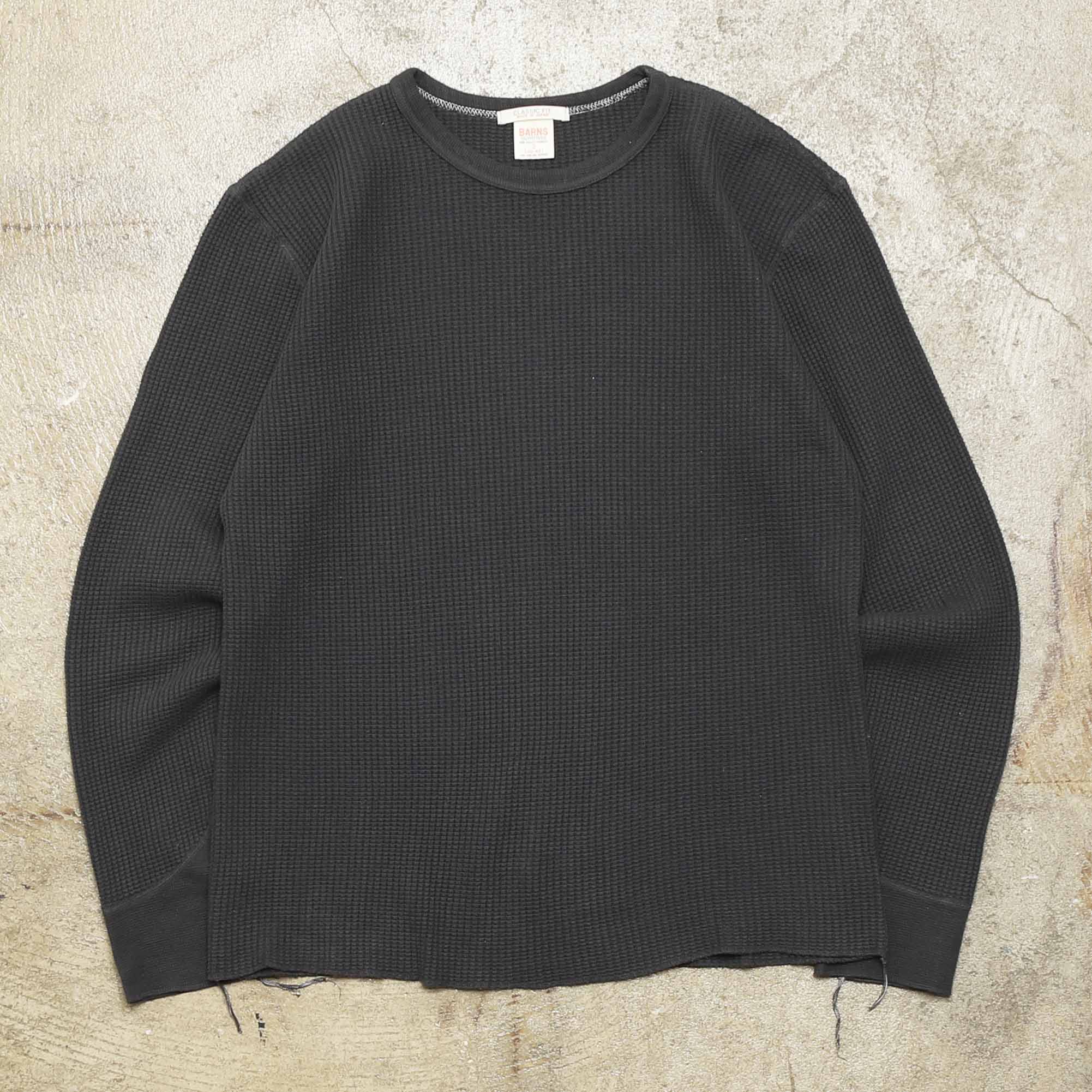 BARNS OUTFITTERS WAFFLE L/S TEE - BLACK