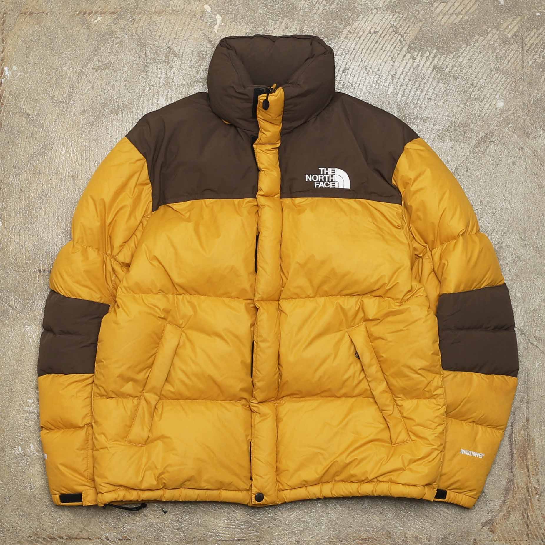 THE NORTH FACE BROWN LABEL WINDSTOPPER GOOSE DOWN - YELLOW