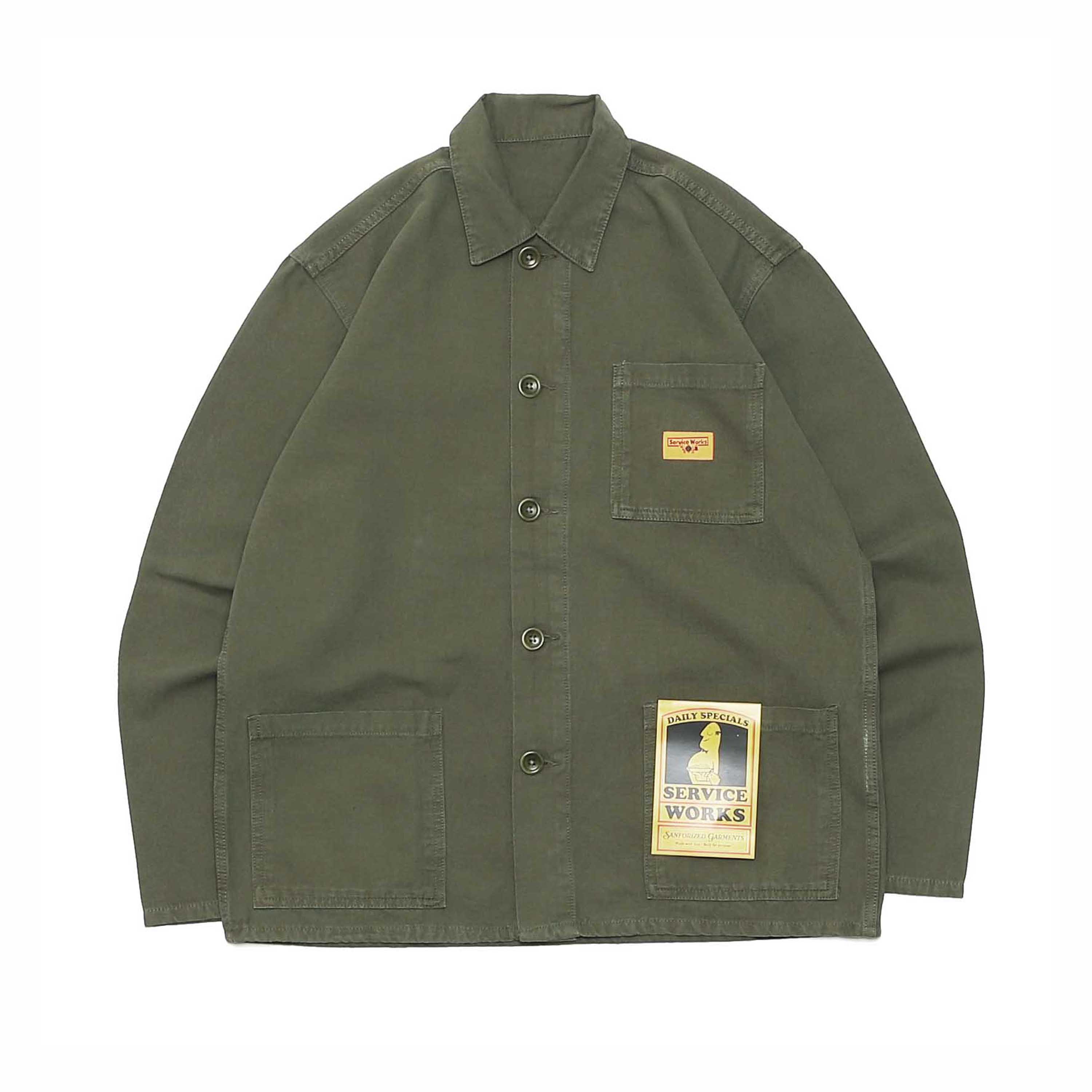 CANVAS COVERALL JACKET - OLIVE