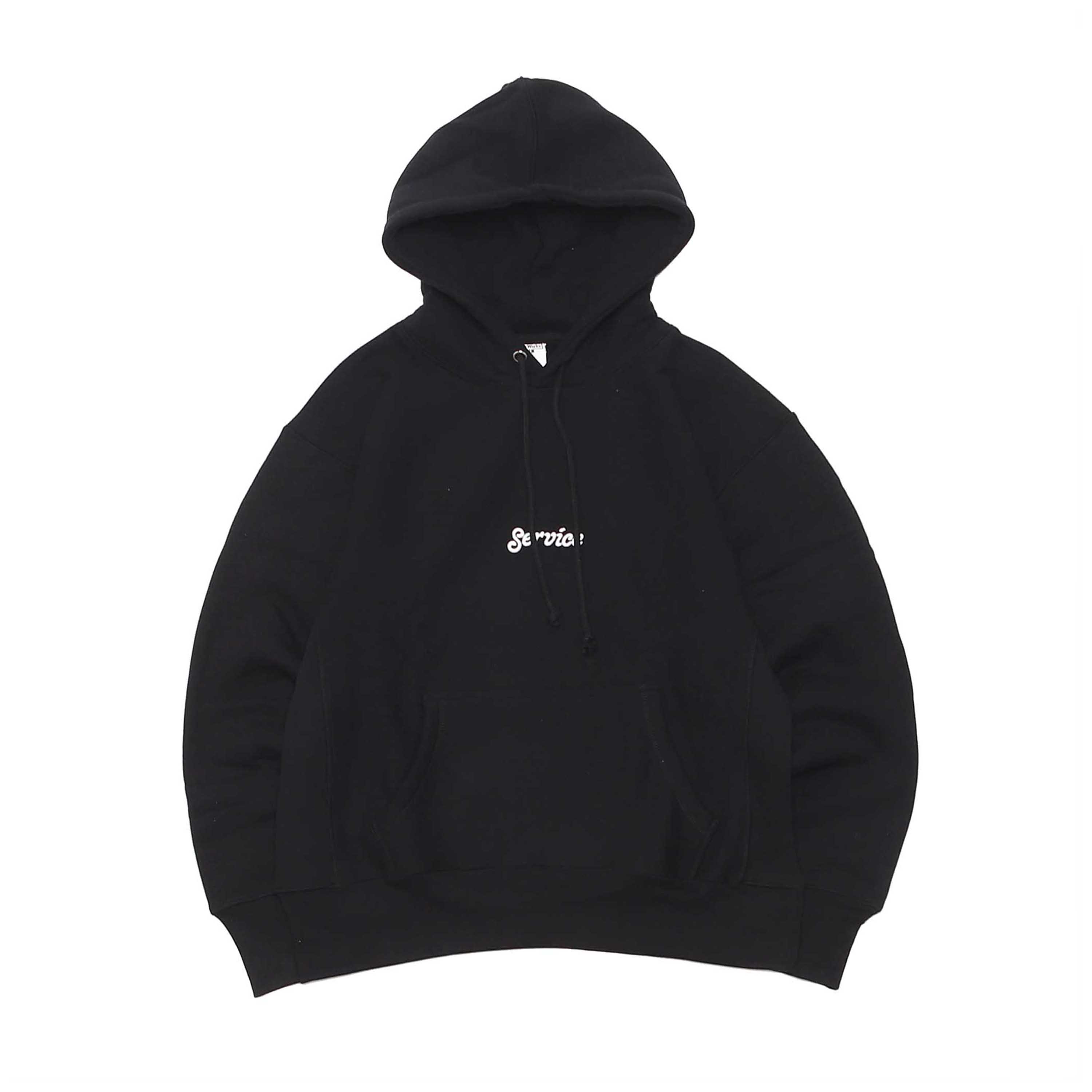 12OZ SERVICE EMBROIDERED HOODIE - BLACK