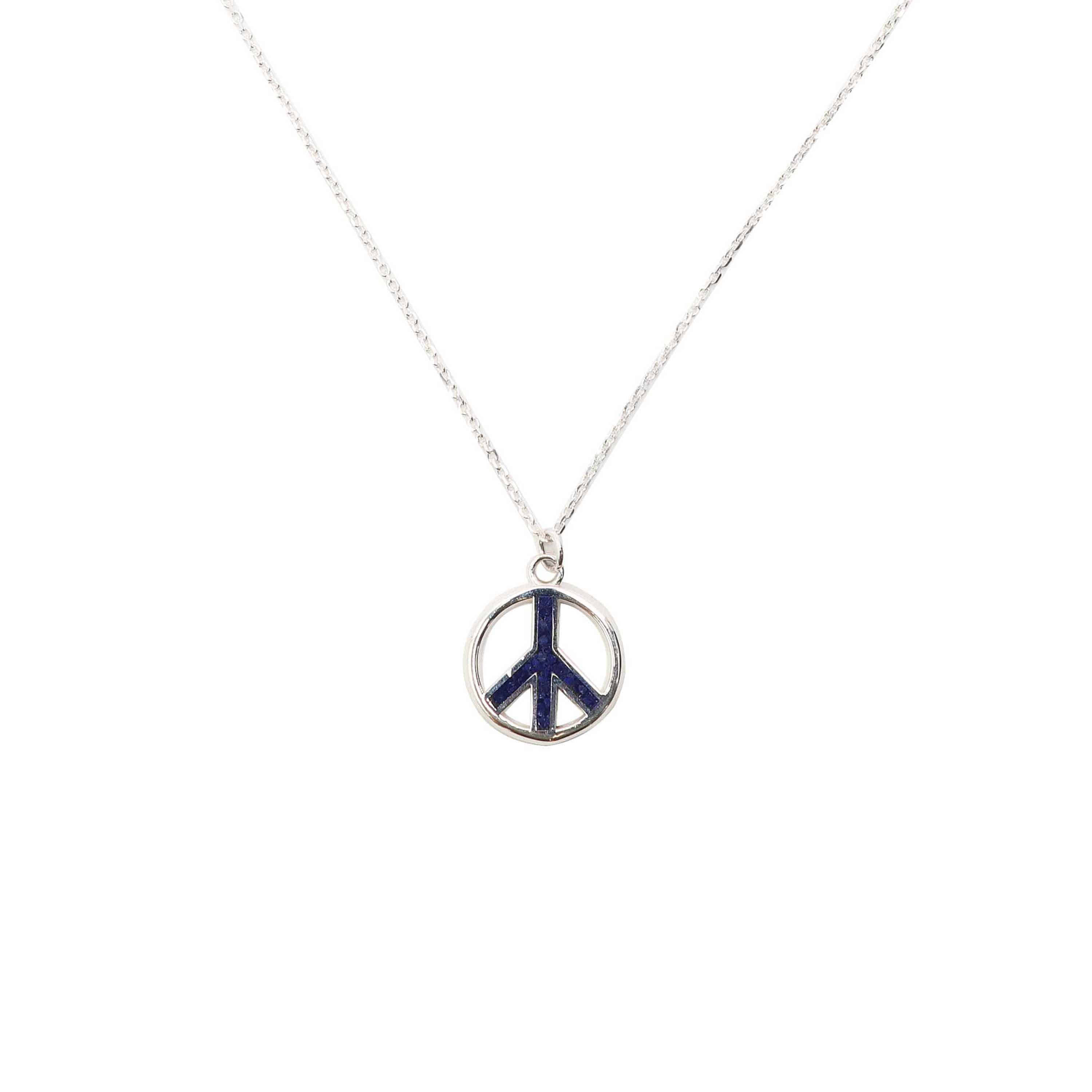CALIFOLKS PEACE INLAY NECKLACE - LAPIS