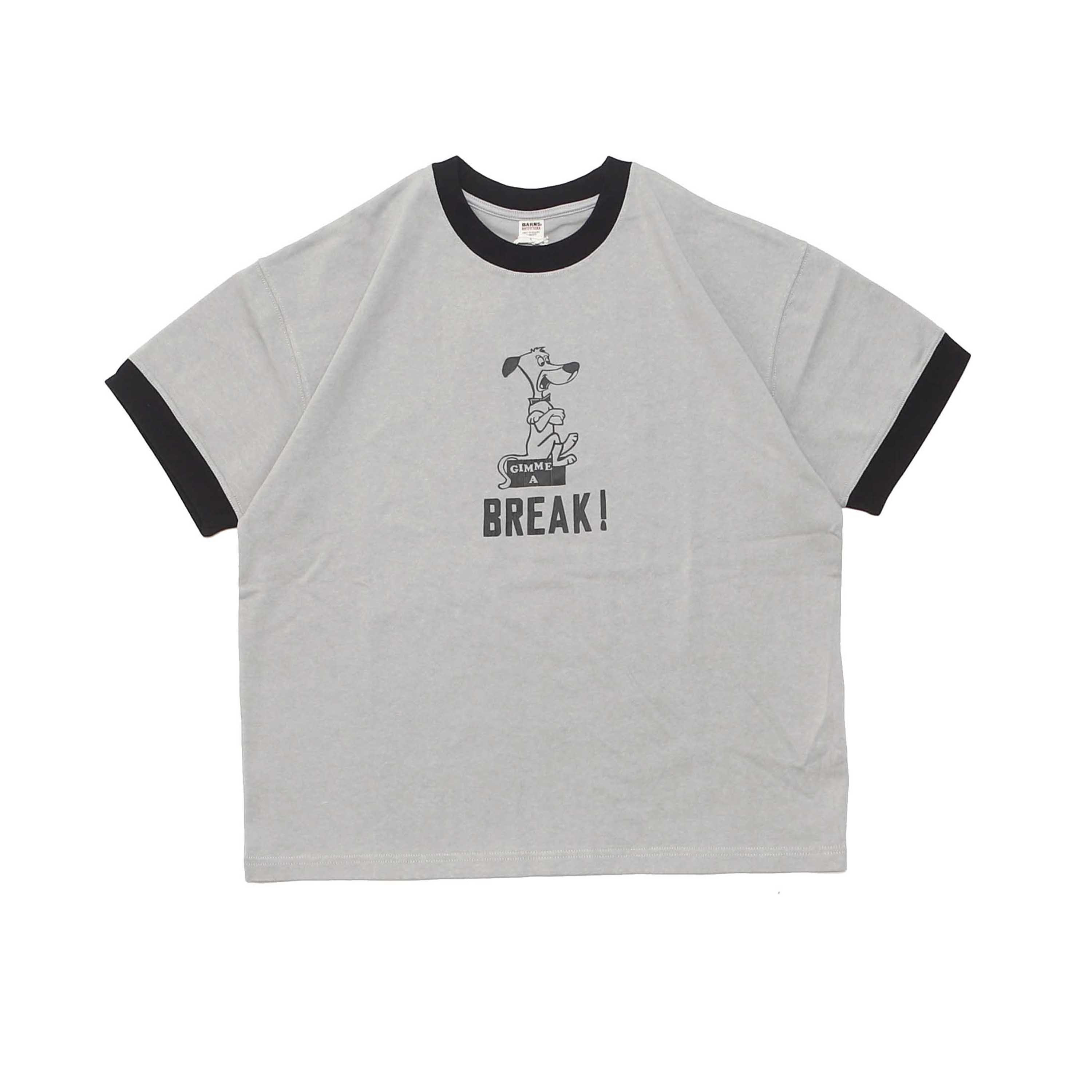 RELAXED FIT RINGER PRINTED S/S TEE - BREAK GRAY(BR-24210)