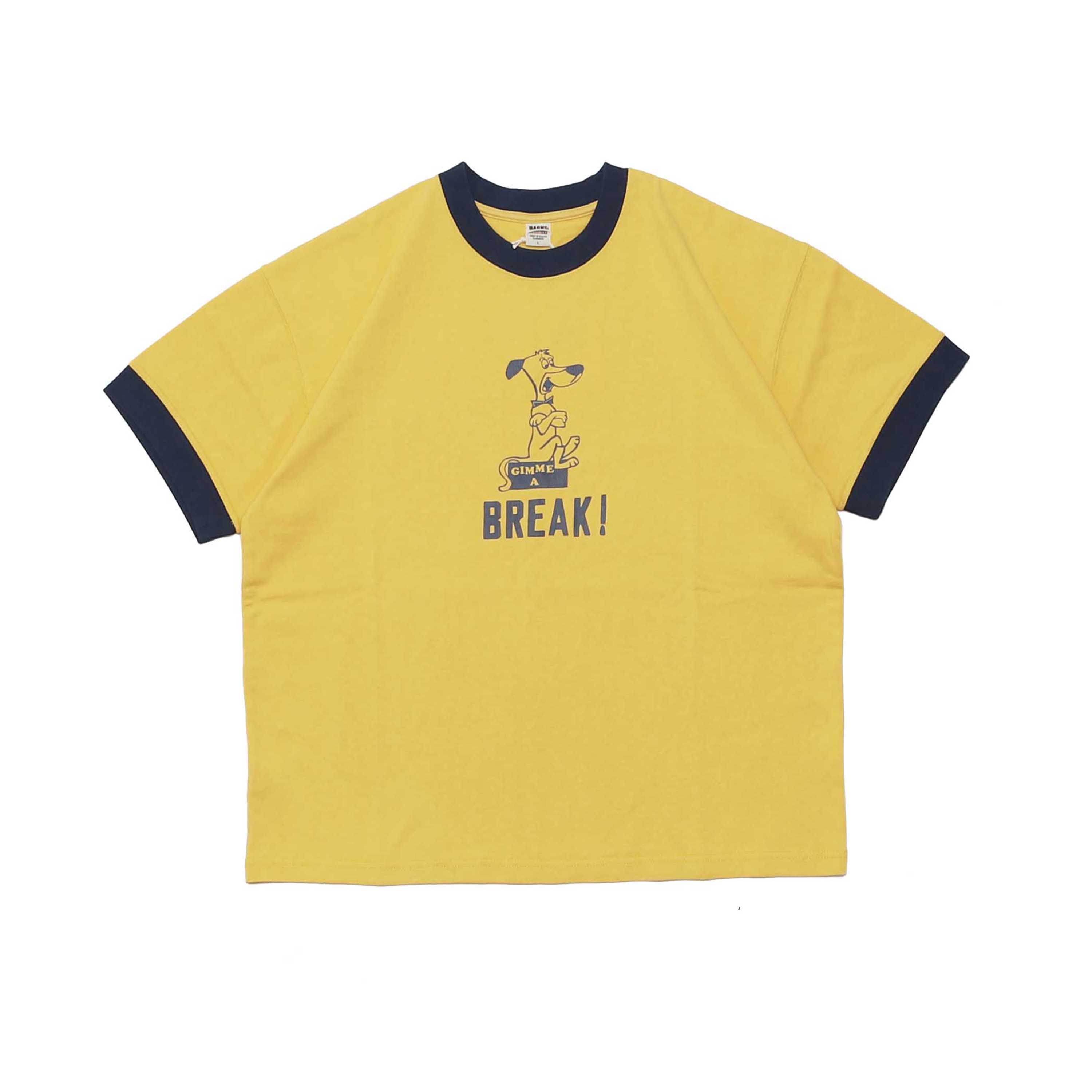 RELAXED FIT RINGER PRINTED S/S TEE - BREAK YELLOW(BR-24210)