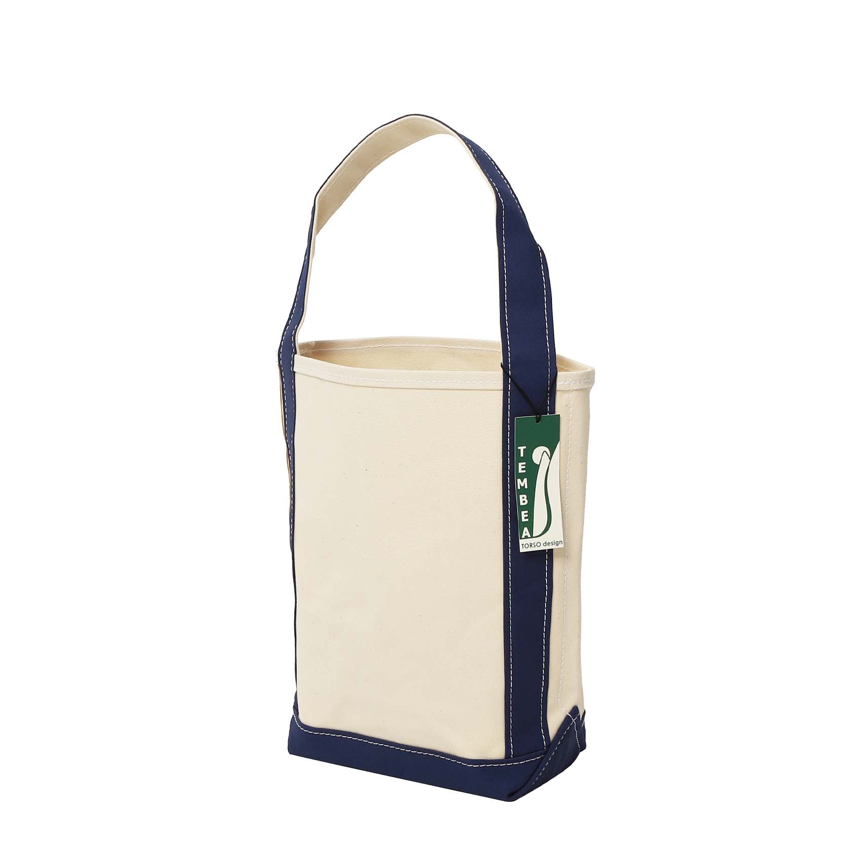 BAGUETTE TOTE SMALL - NATURAL/NAVY
