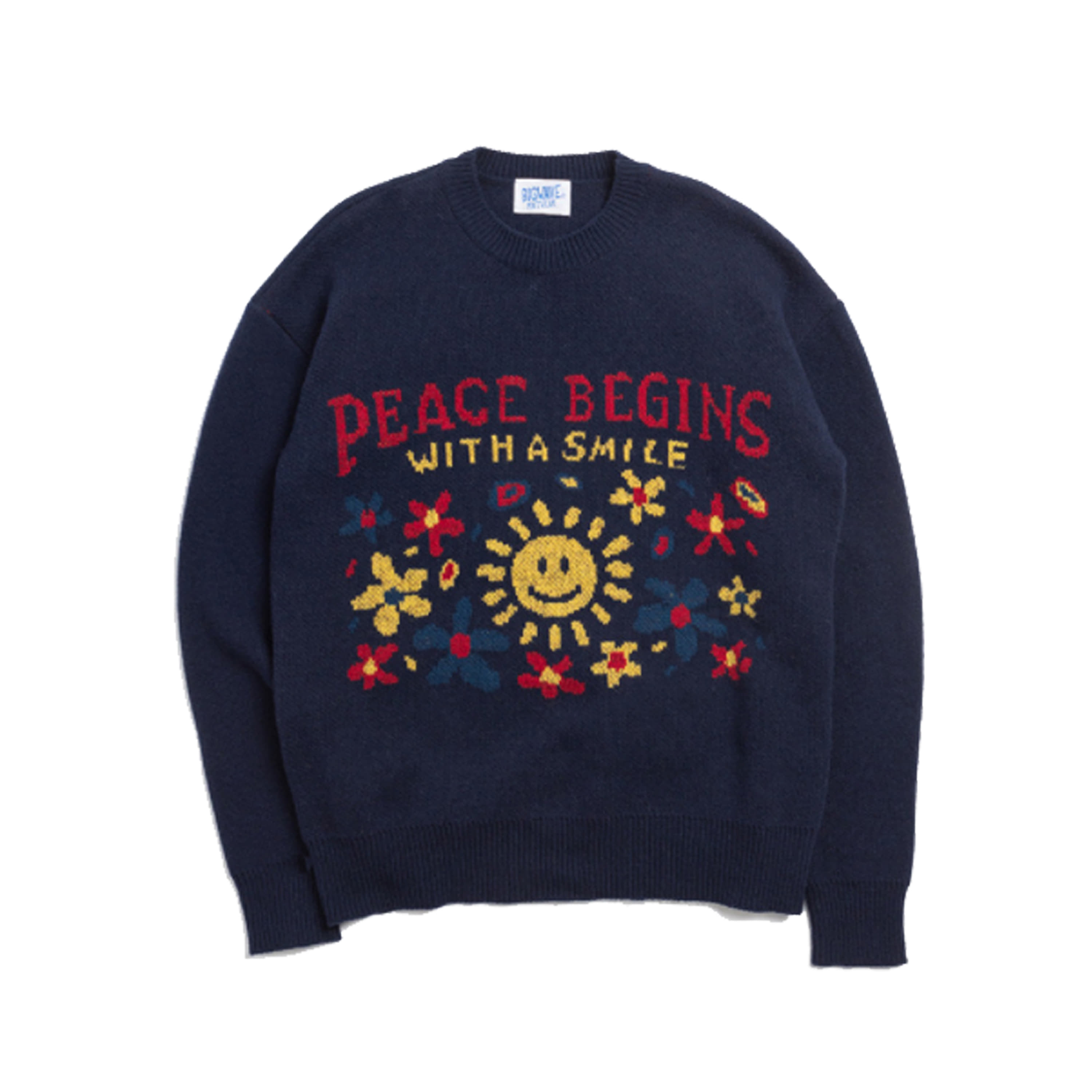 PEACE BEGINS SMILE KNIT - MIDNIGHT NAVY