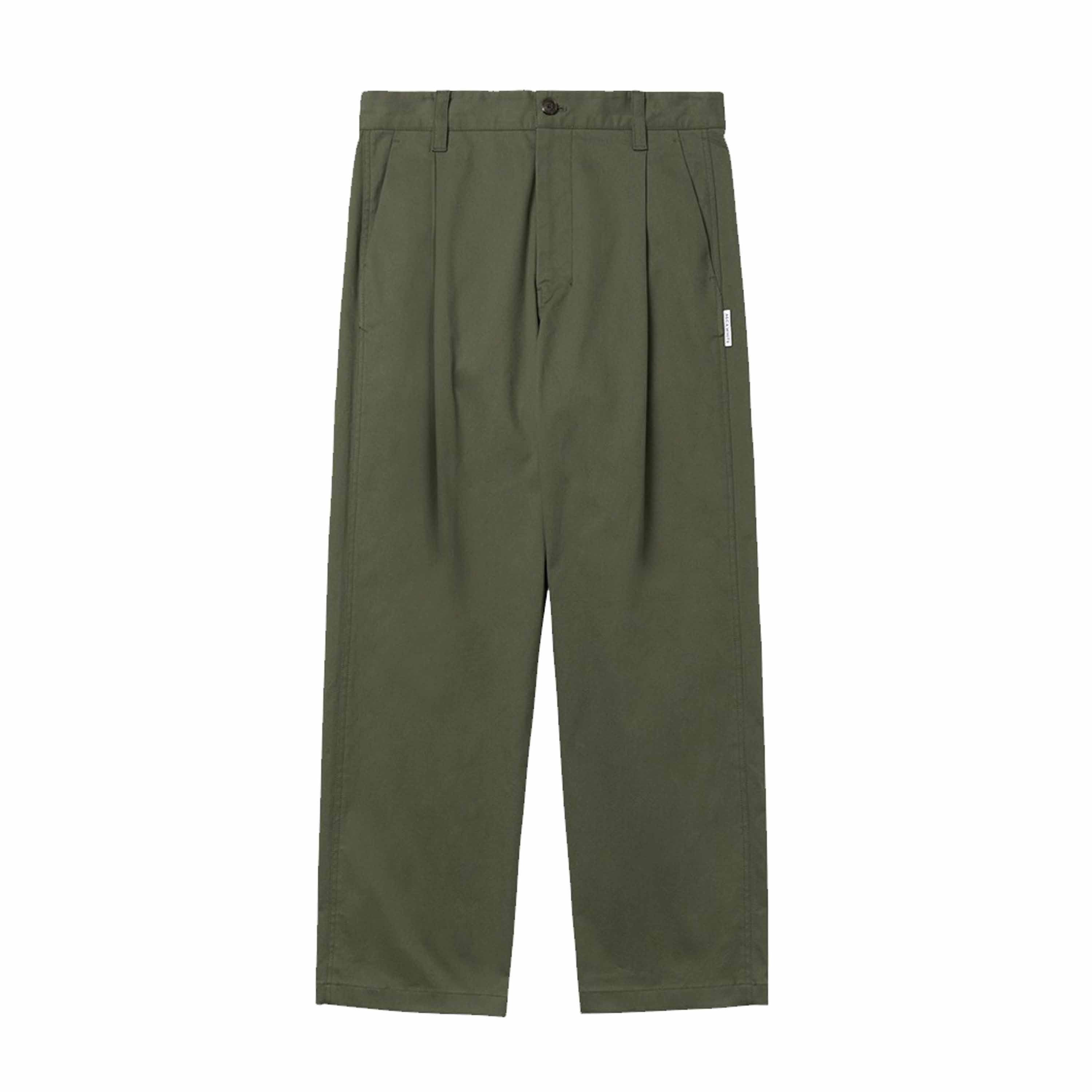 ONE TUCK WIDE CHINO - OLIVE