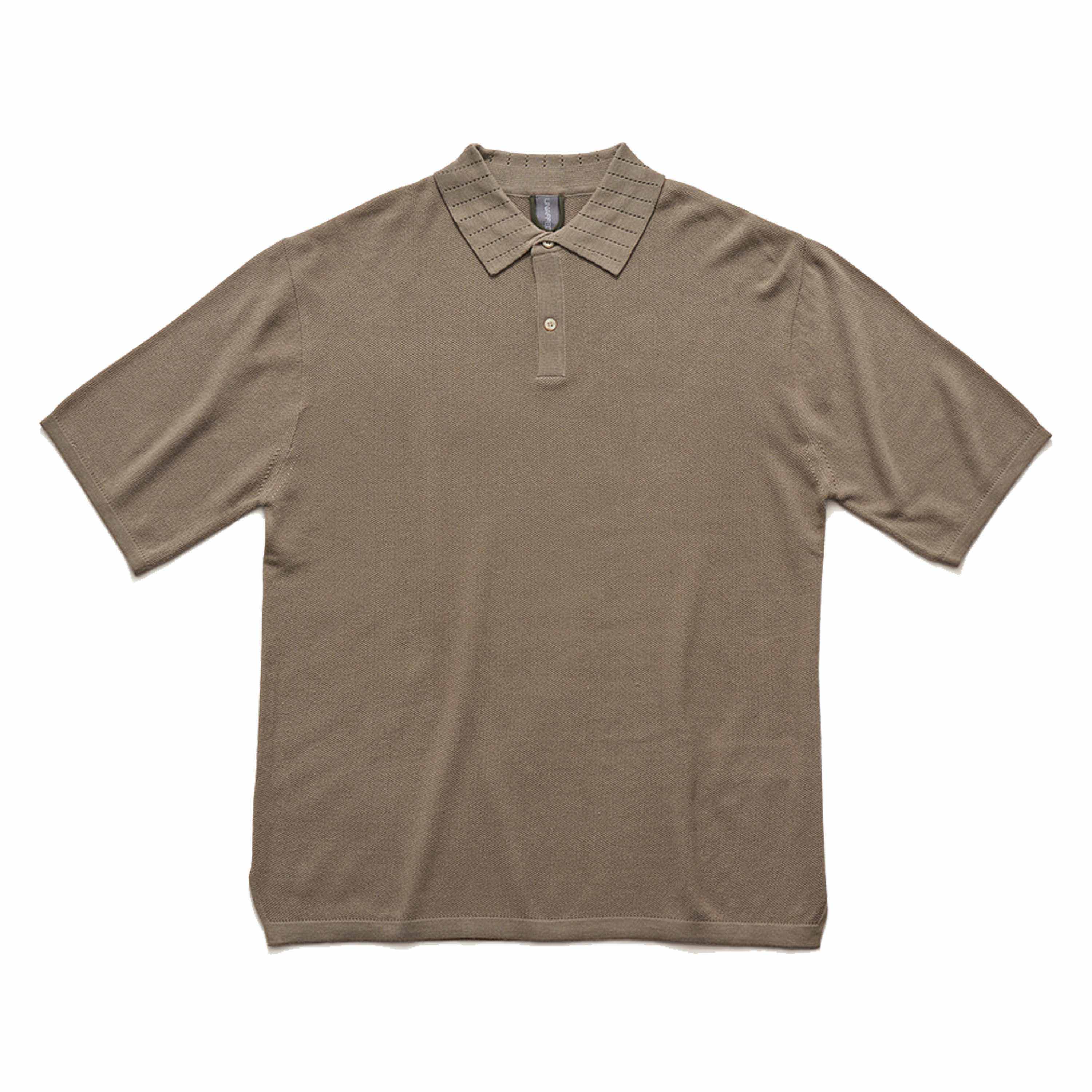 KNITTED POLO SHIRT - SAND