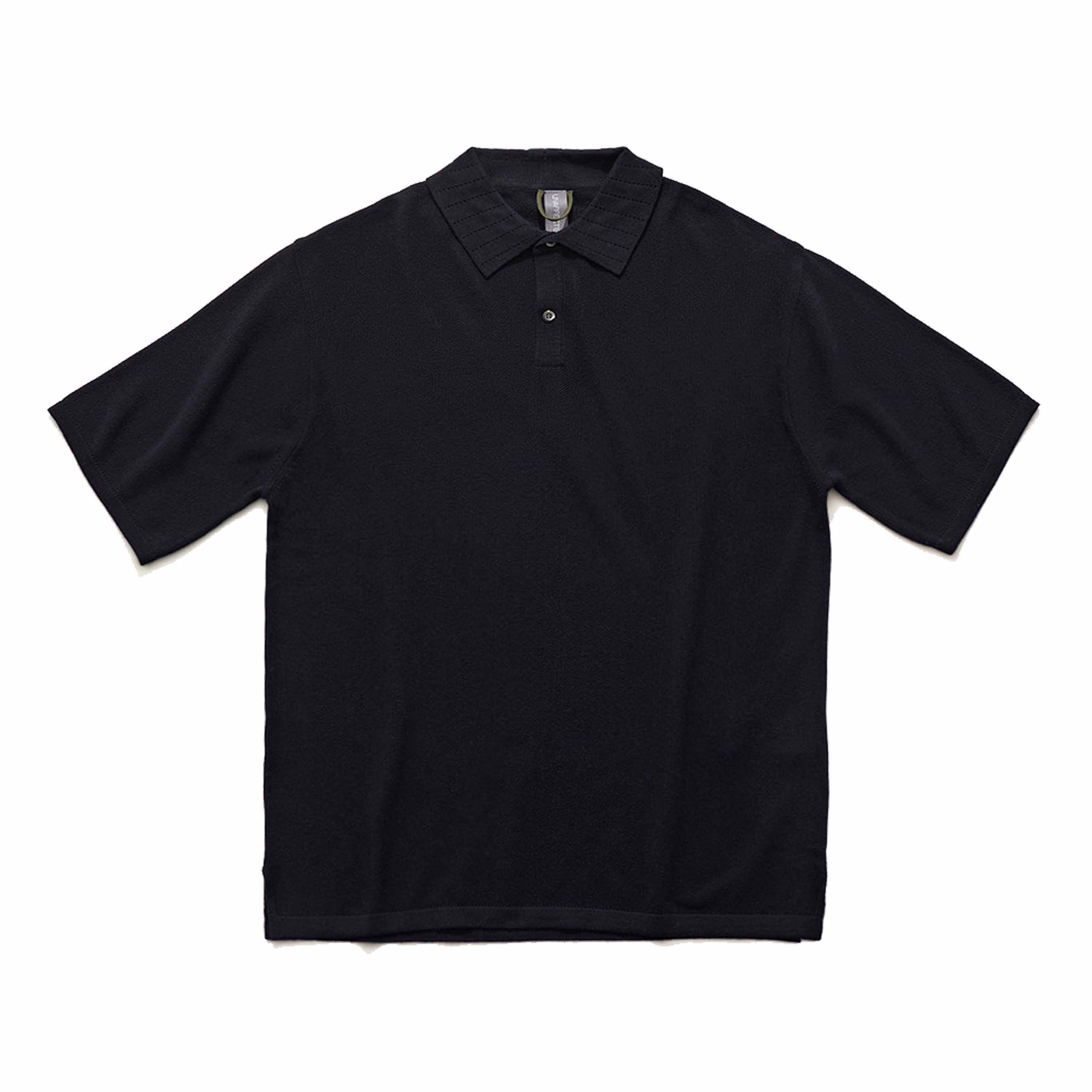 KNITTED POLO SHIRT - NAVY