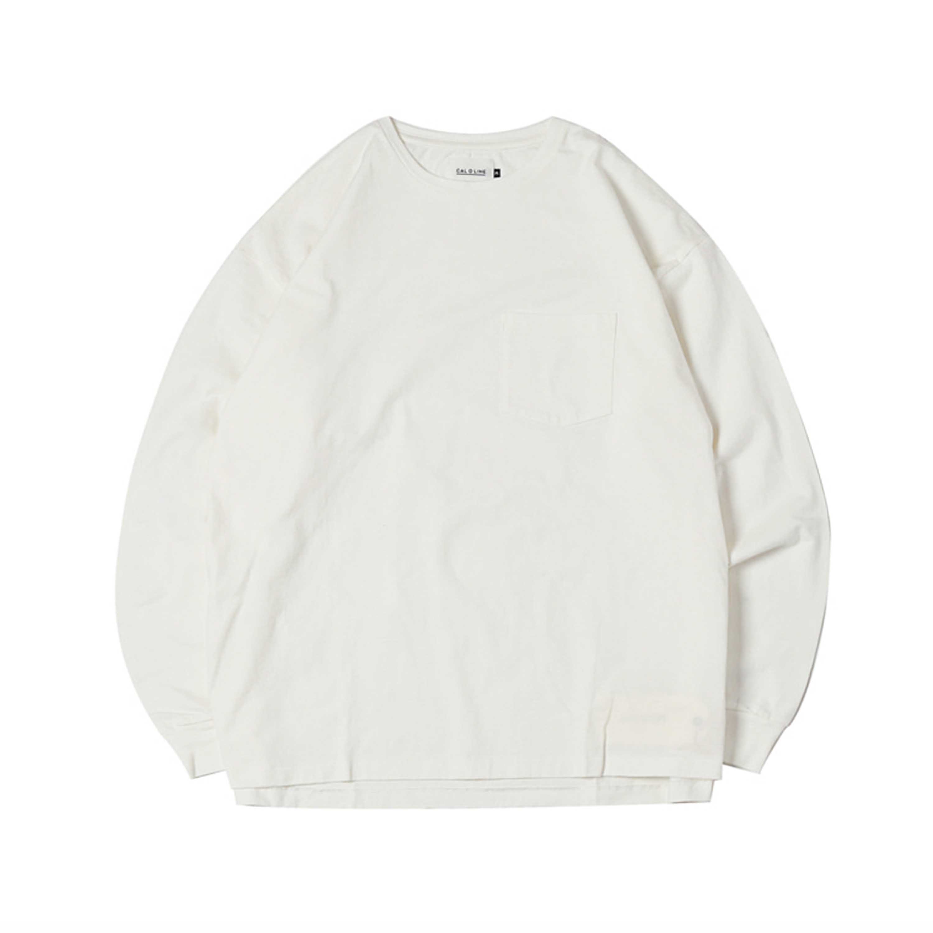 SOLID COLOR L/S TEE - WHITE