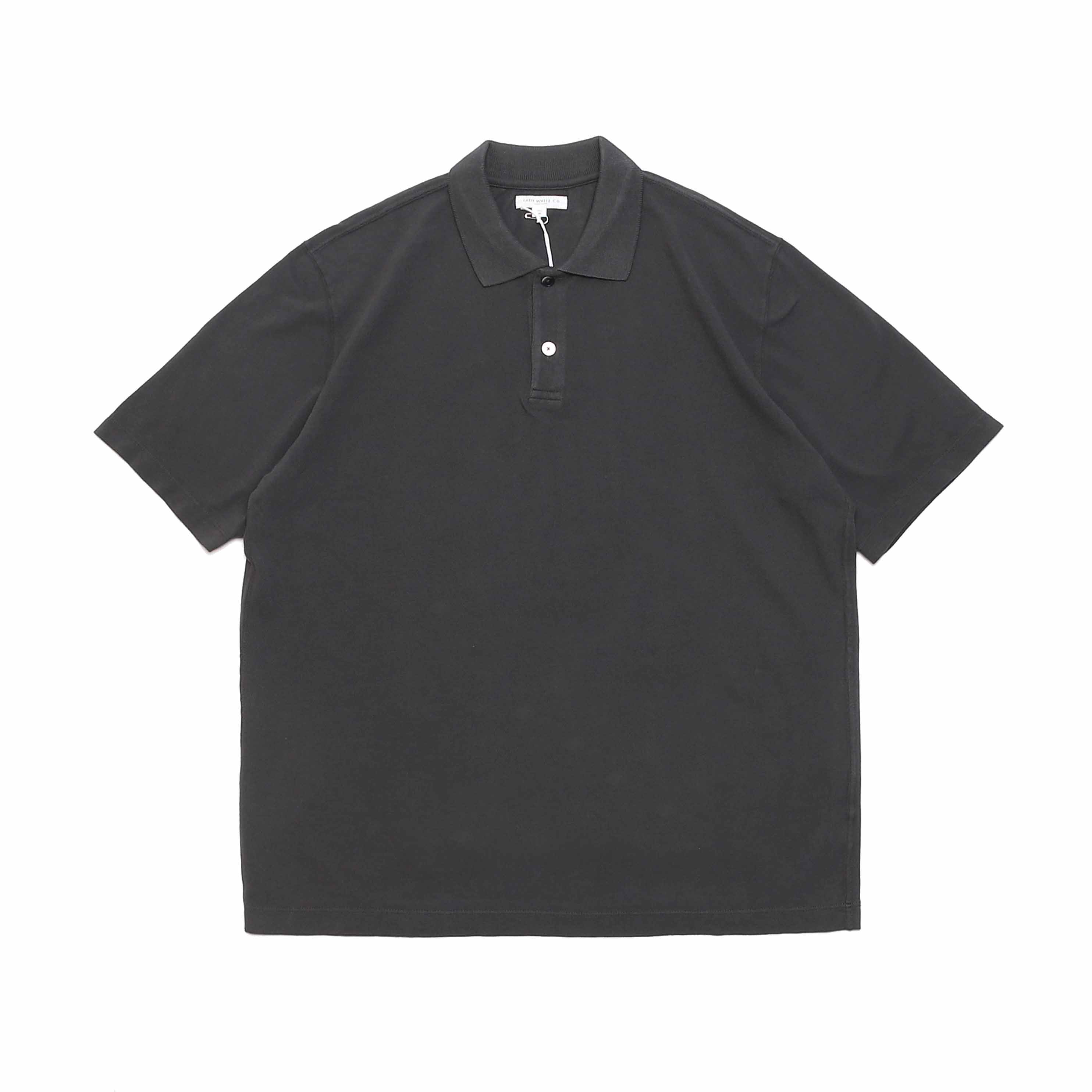 S/S TWO BUTTON POLO - FADED BLACK
