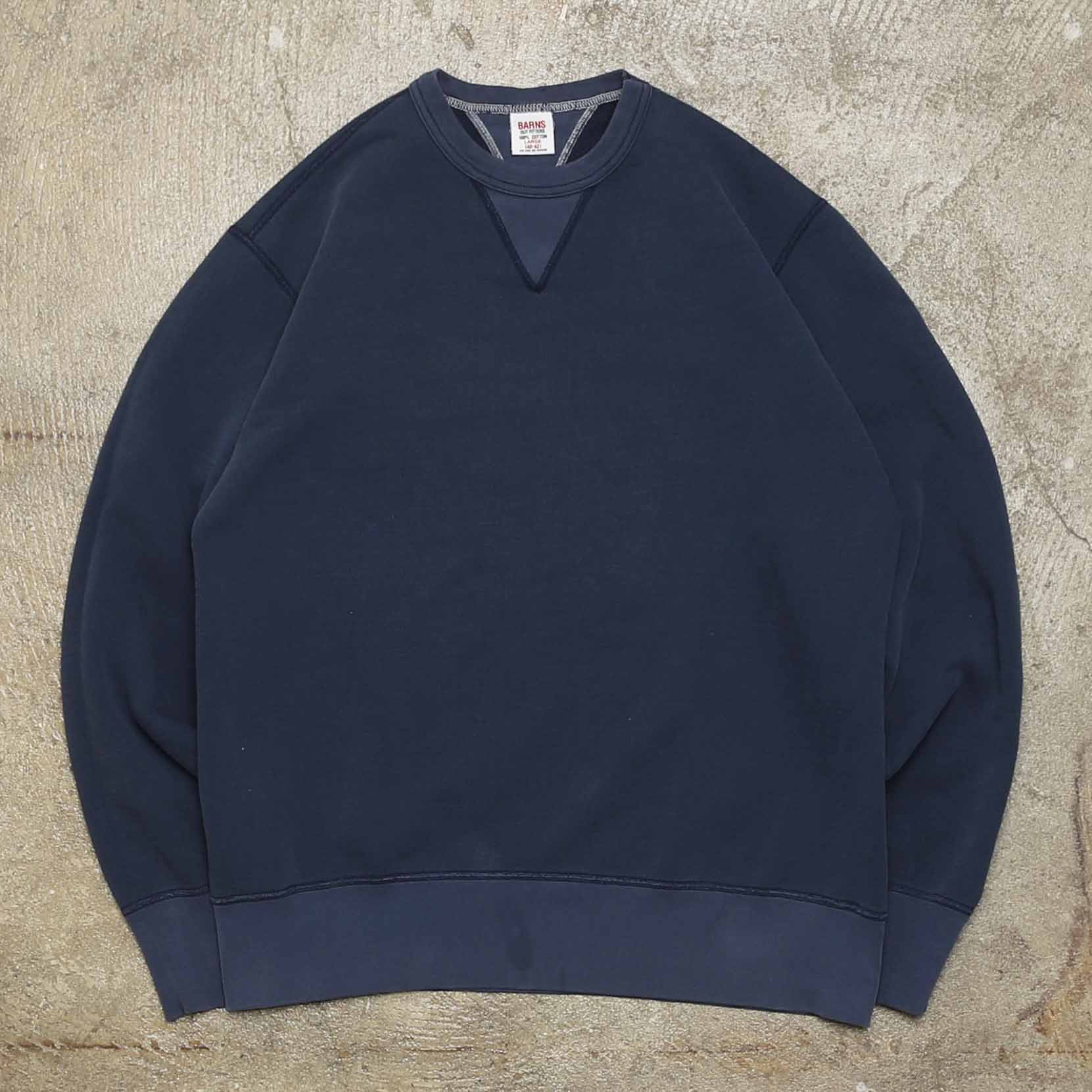 BARNS OUTFITTERS GUSSET CREW SWEATSHIRTS - NAVY