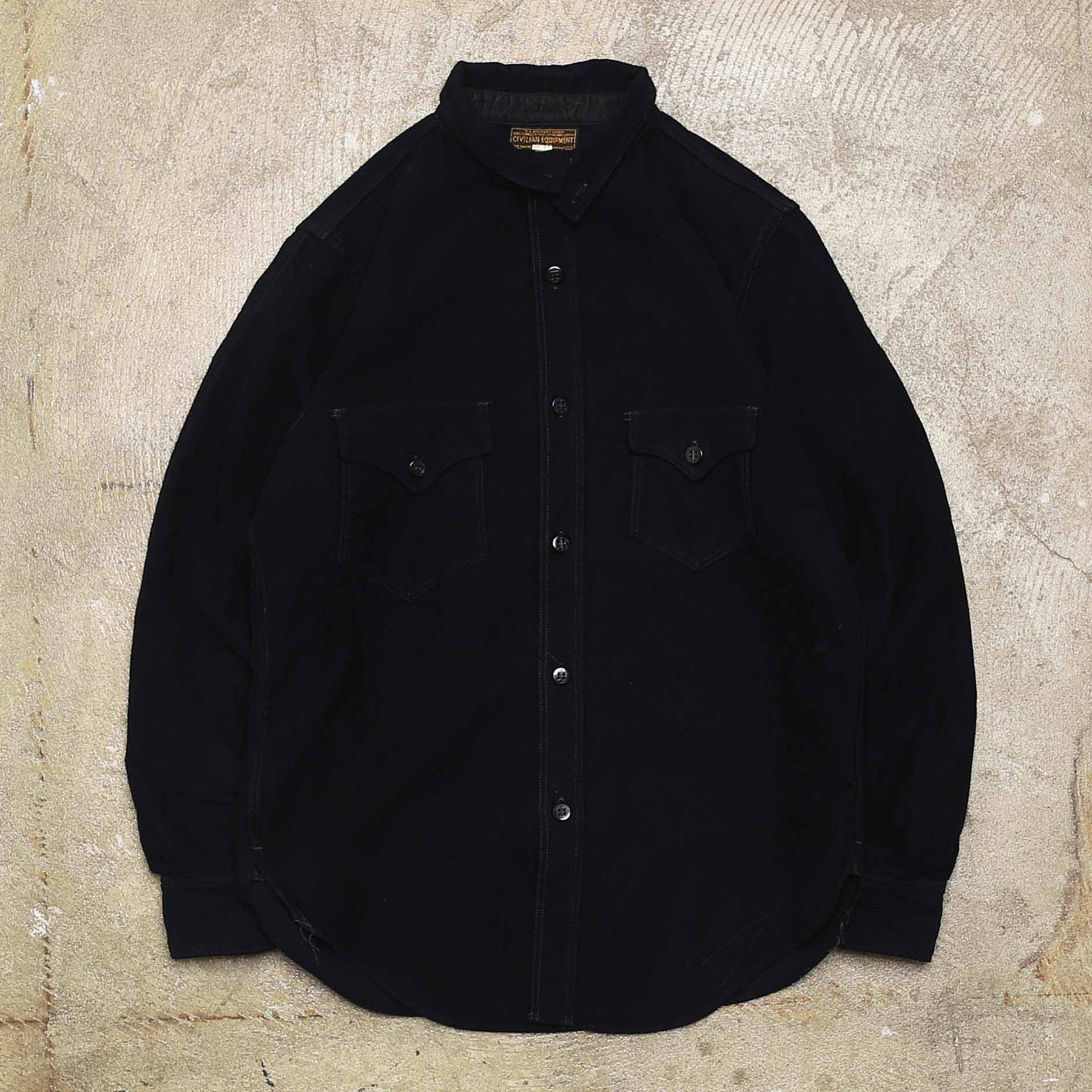 FREEWHEELERS UNION SPECIAL OVERALLS TWO POCKET WORK SHIRT - NAVY