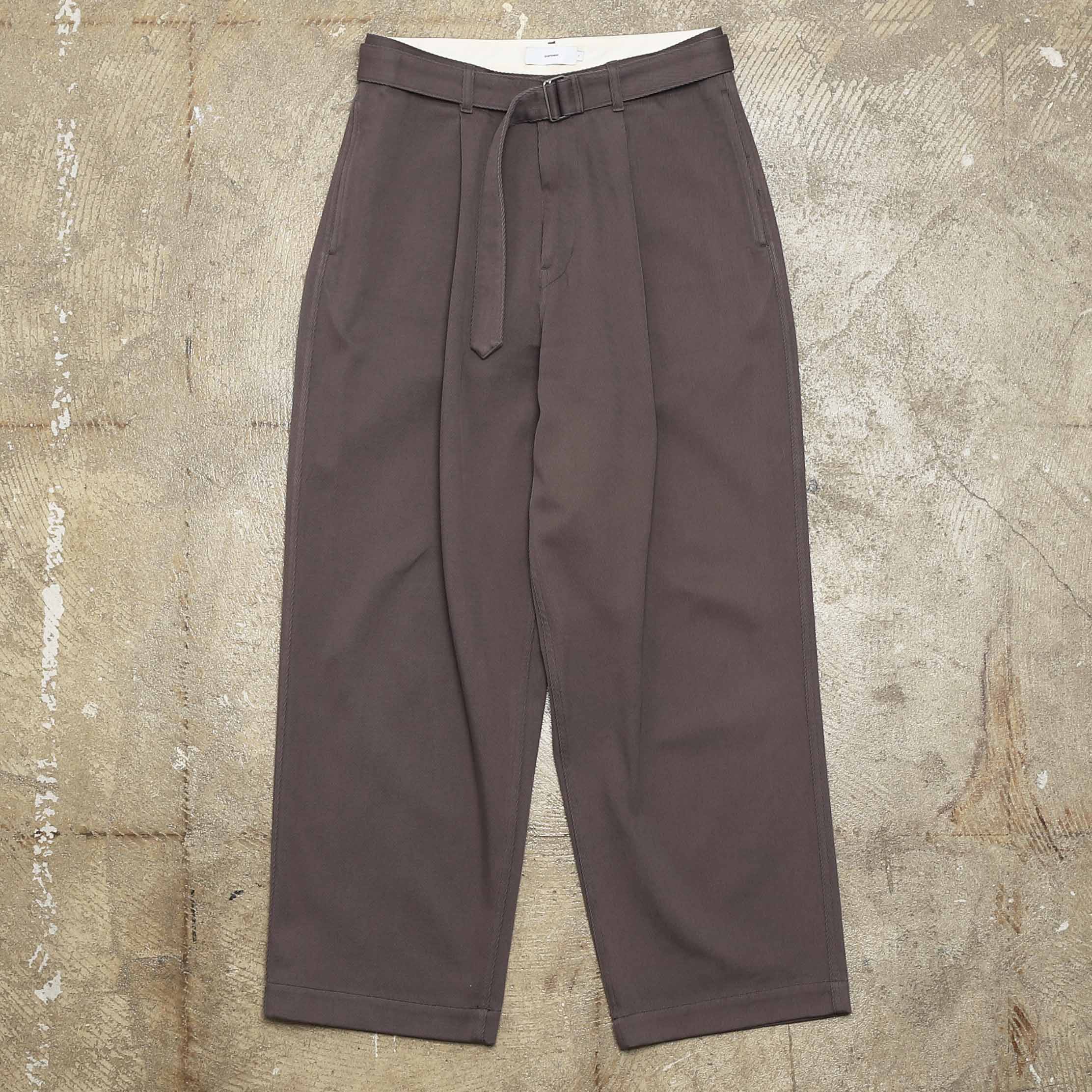 GRAPHPAPER HARD TWILL BELTED PANTS - GRAY