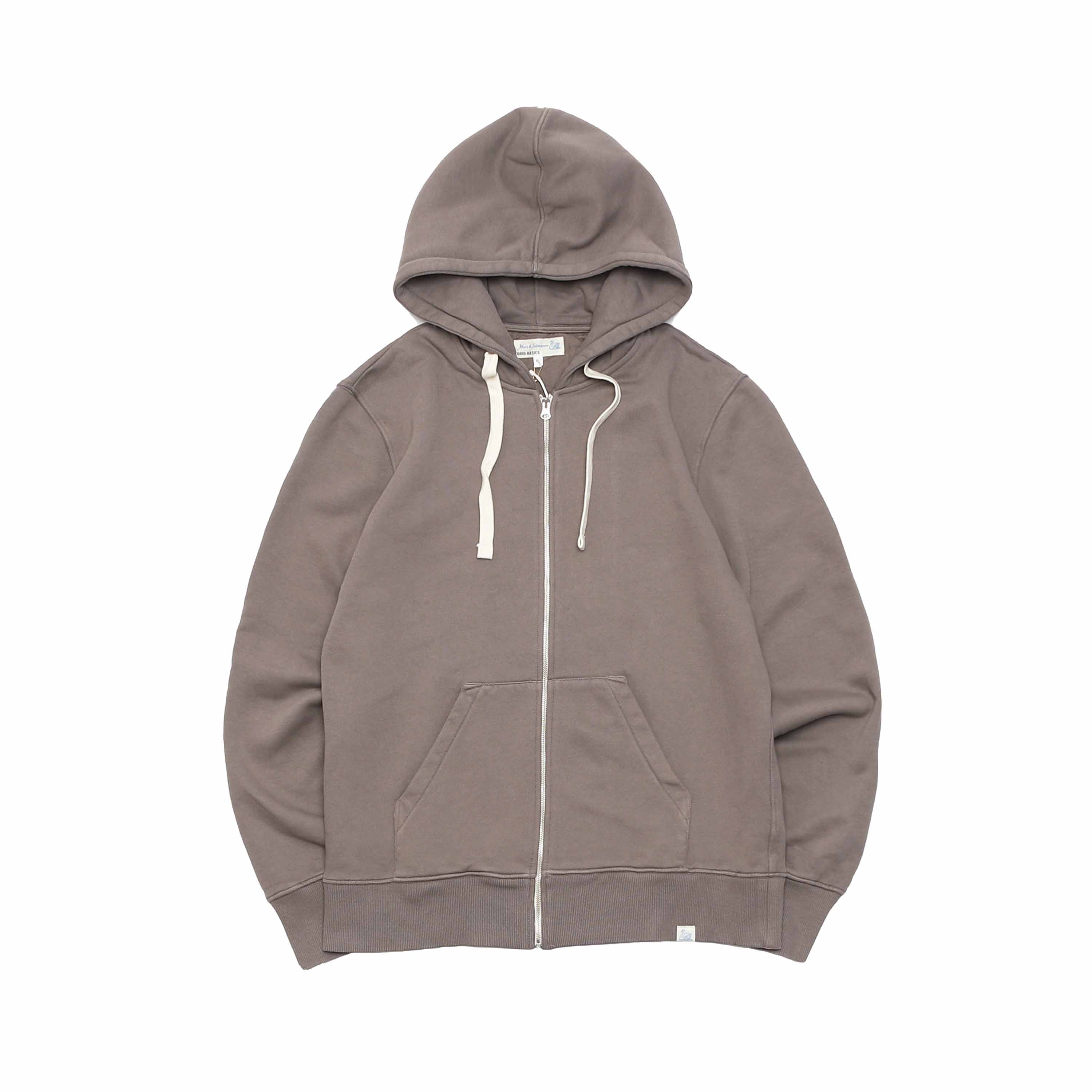 RELAXED FIT HOODED ZIP JACKET WASHED - GRAIN(HDJK02)