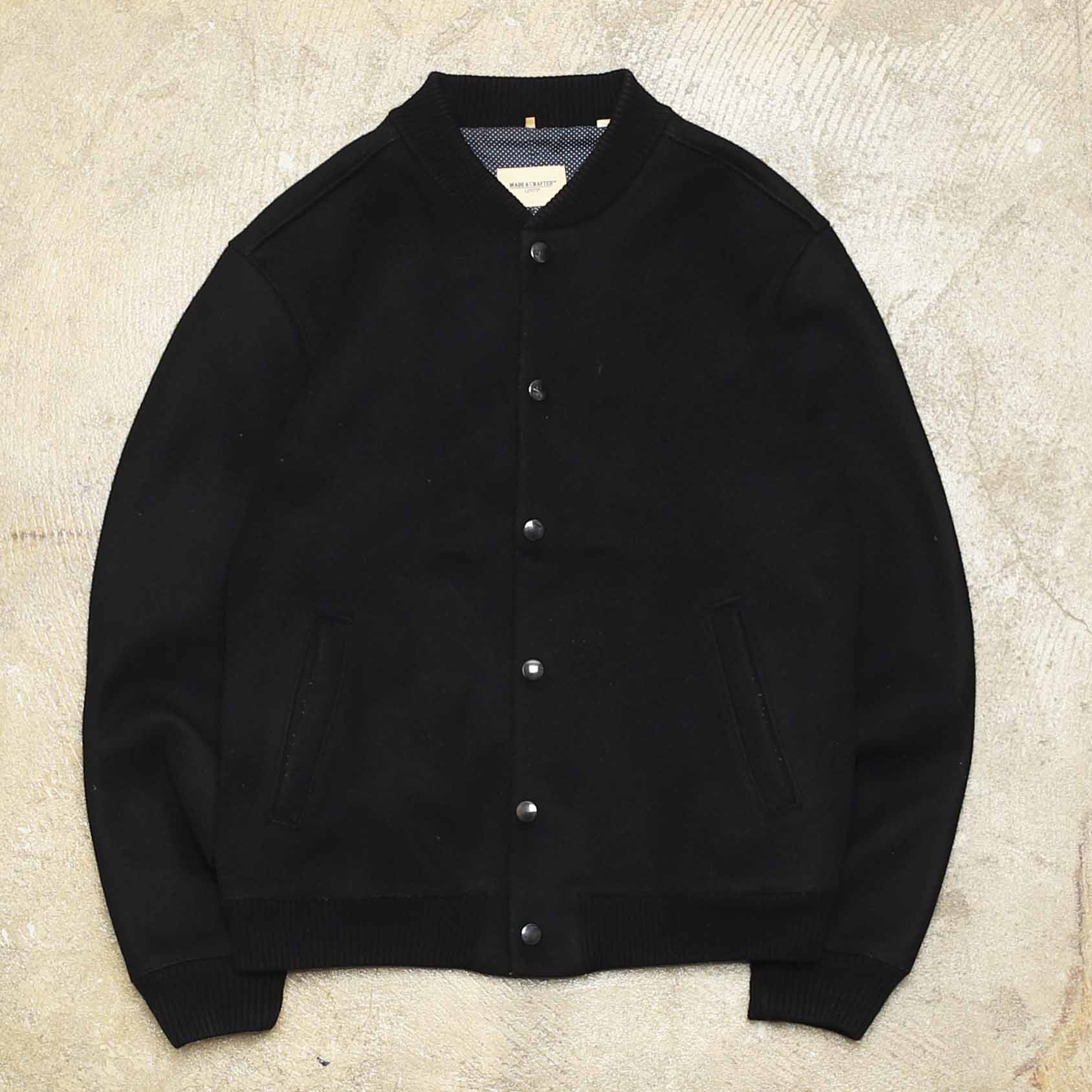 LEVIS MADE AND CRAFTED WOOL BOMBER JACKET - BLACK