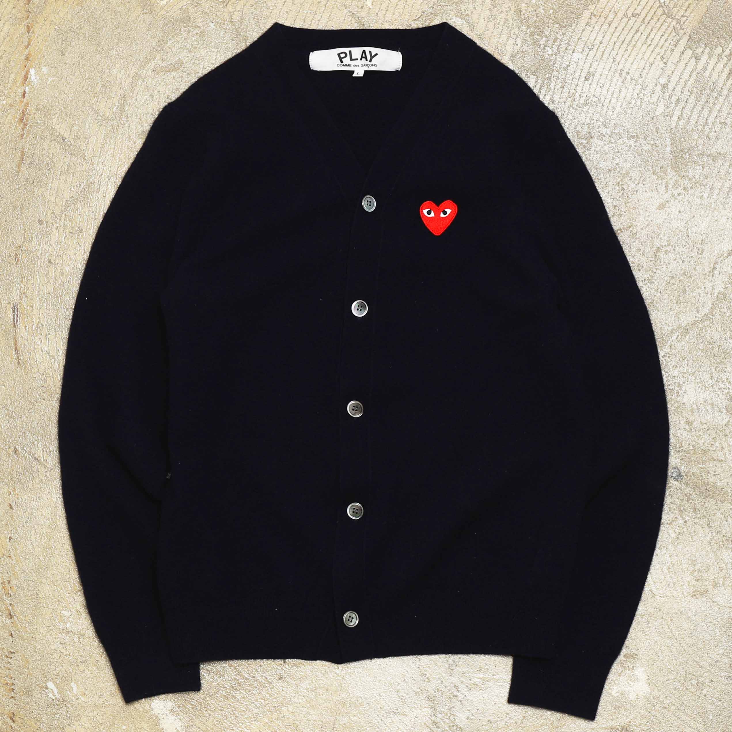 COMME DES GARCONS PLAY CARDIGAN - NAVY