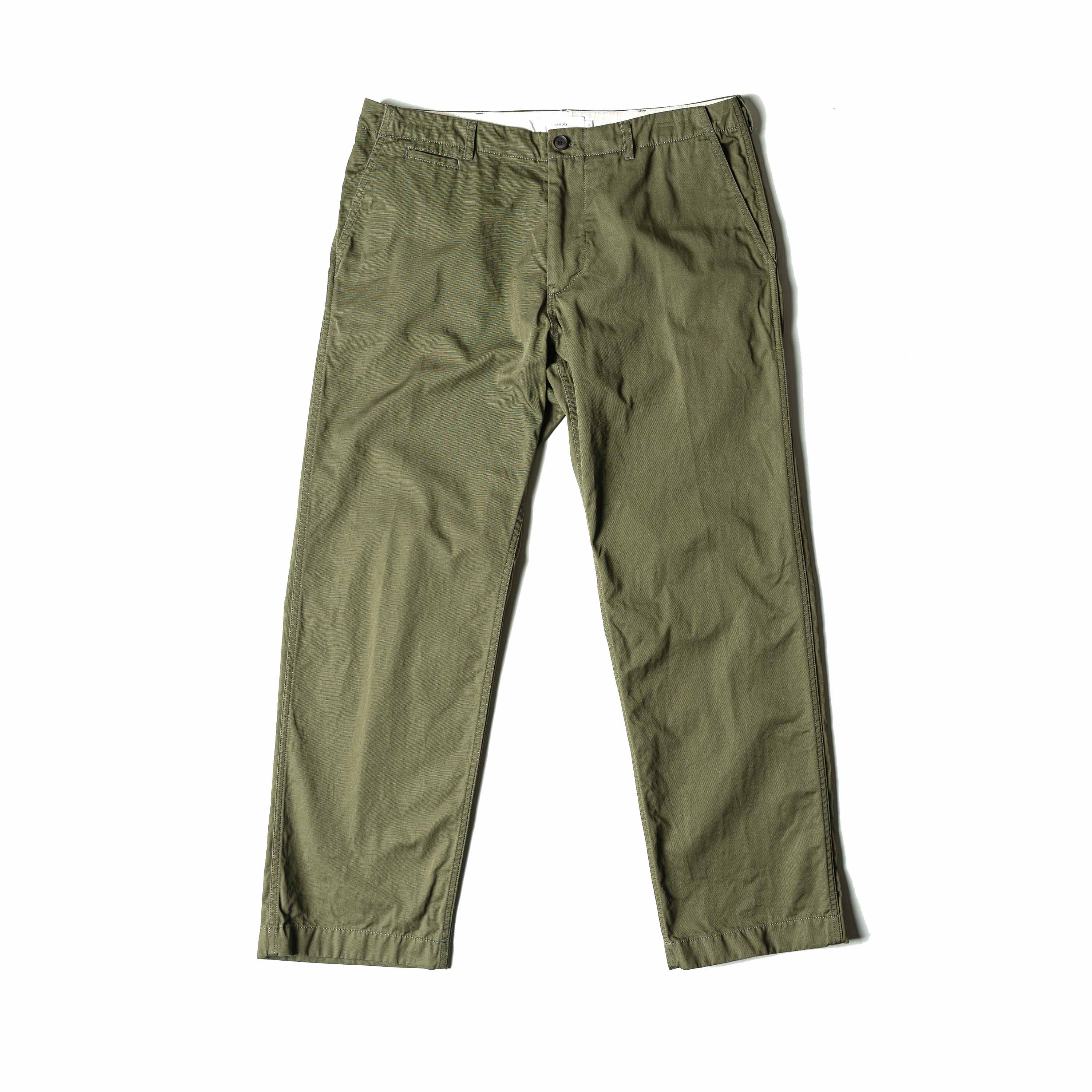 VINTAGE COTTON RELAXED CHINO PANTS - OLIVE