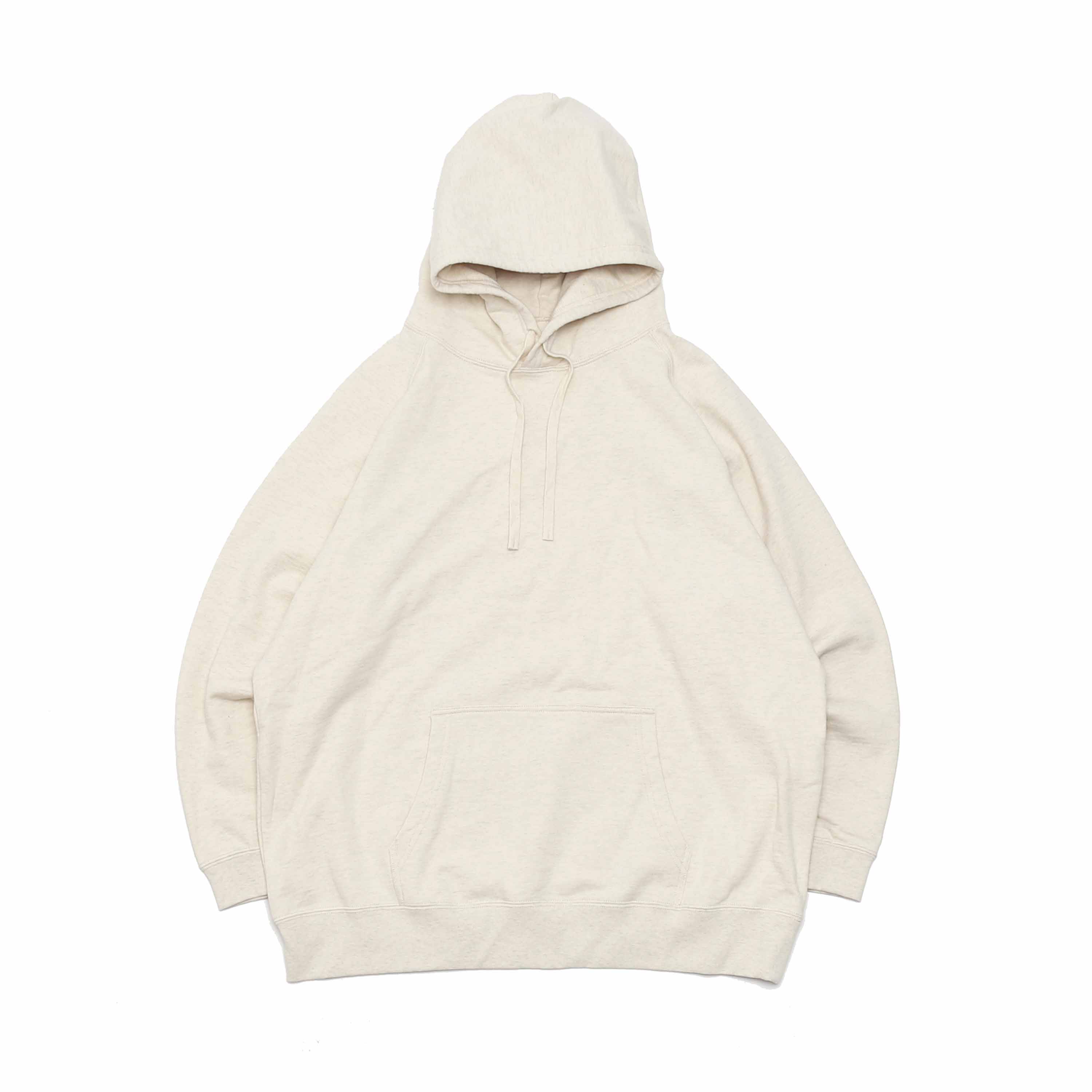 RECYCLED COTTON PULLOVER HOODIE - OATMEAL
