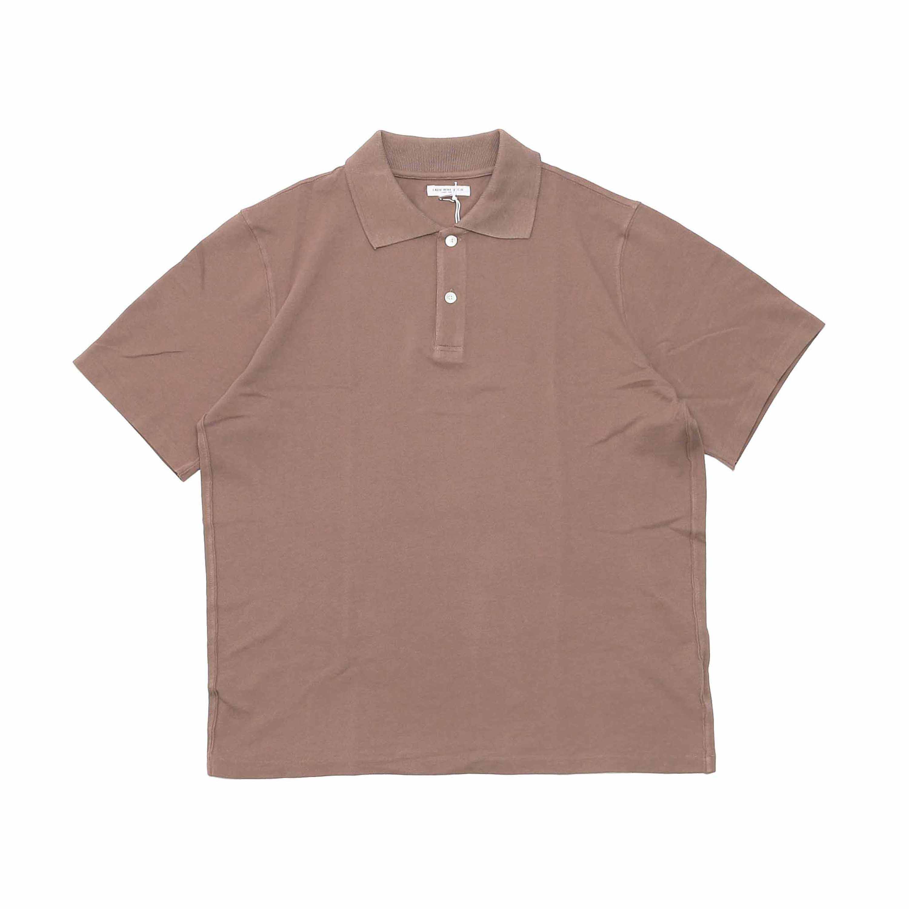 S/S TWO BUTTON POLO - DRIED ROSE