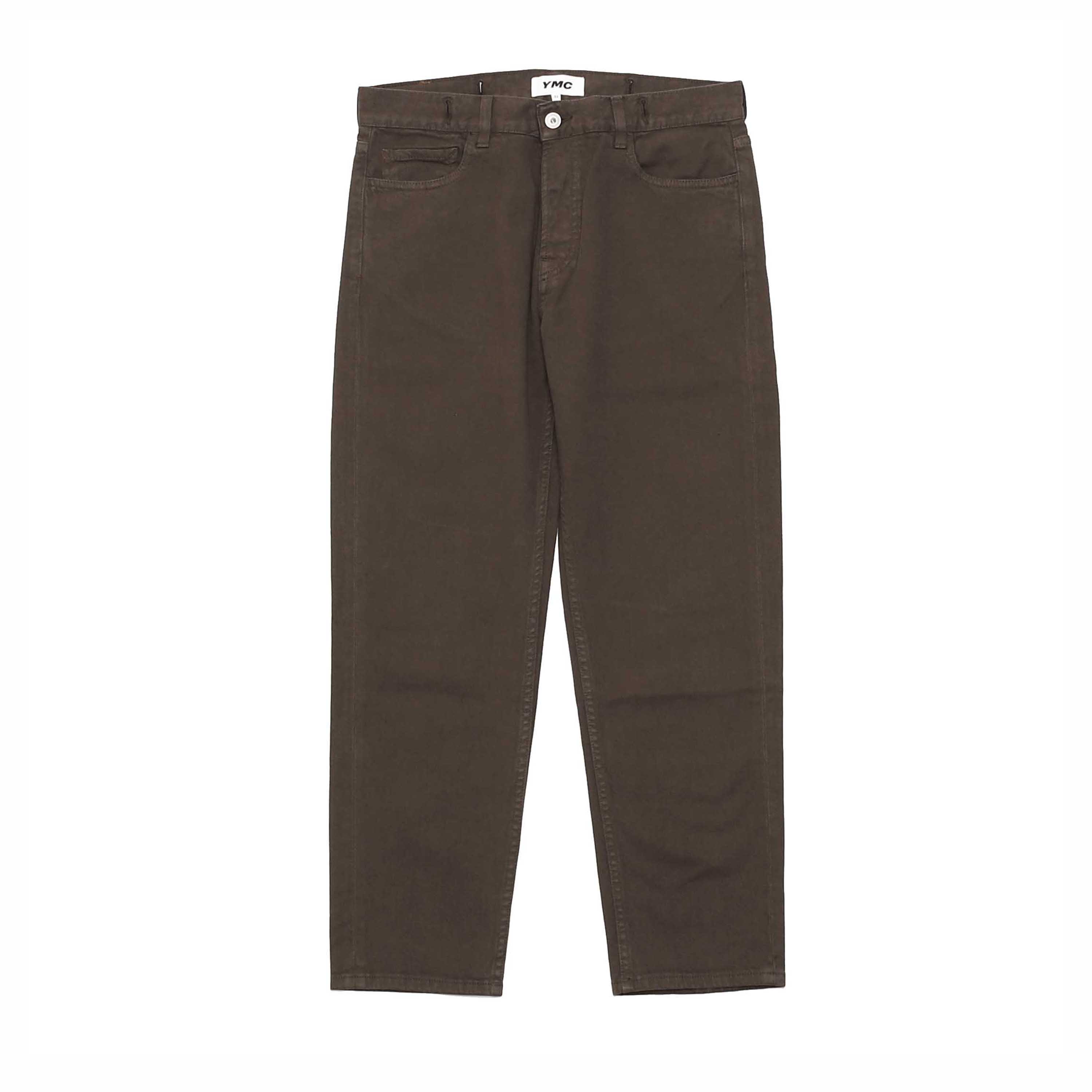 TEARAWAY GARMENT DYED COTTON TWILL JEANS - BROWN