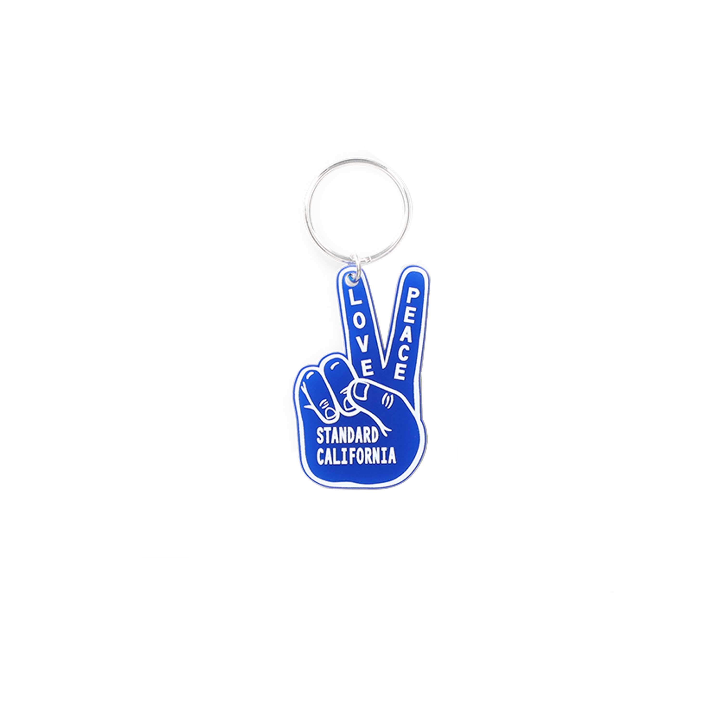 X BUTTON WORKS PEACE KEY HOLDER - BLUE