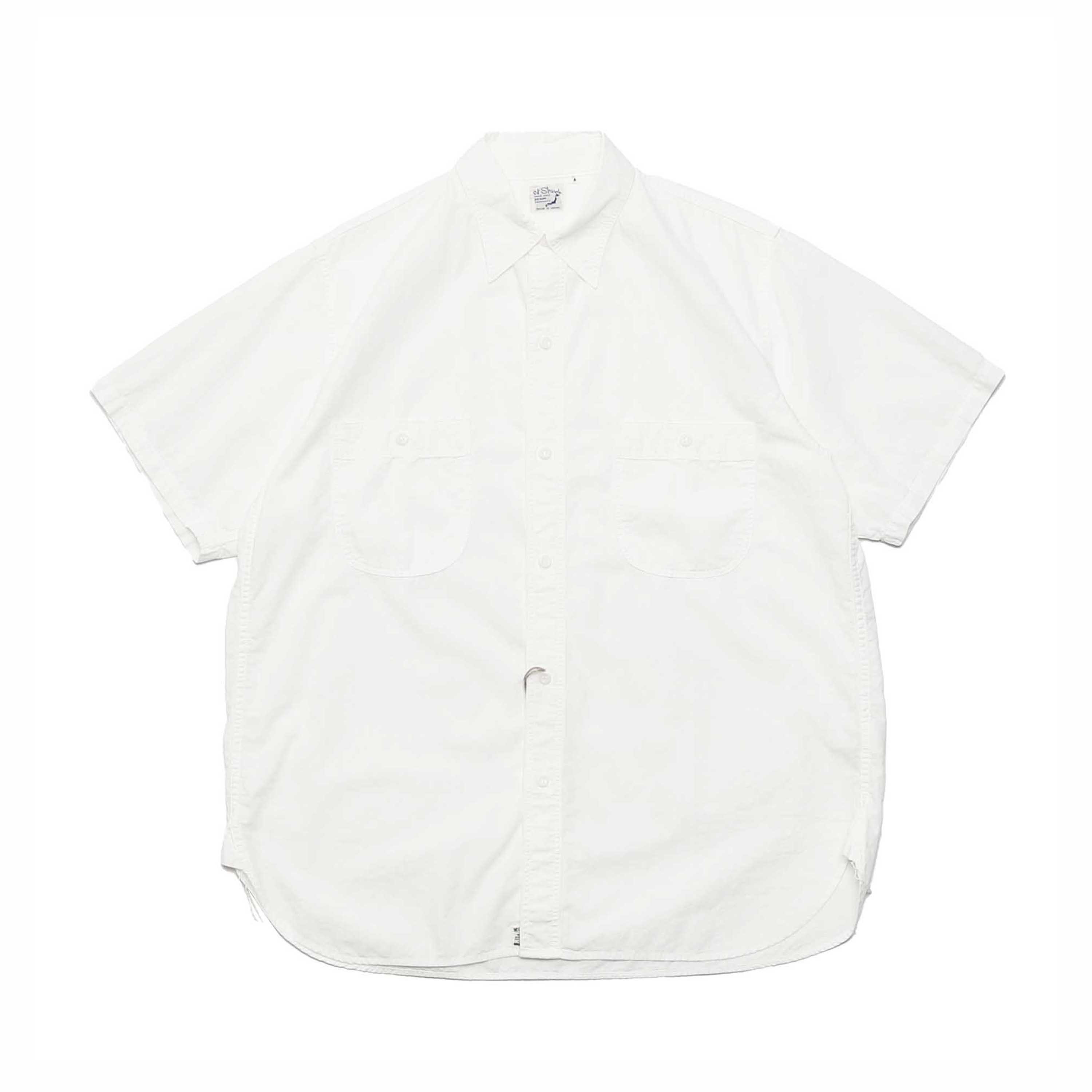 VINTAGE FIT S/S CHAMBRAY WORK SHIRTS - WHITE CHAMBRAY