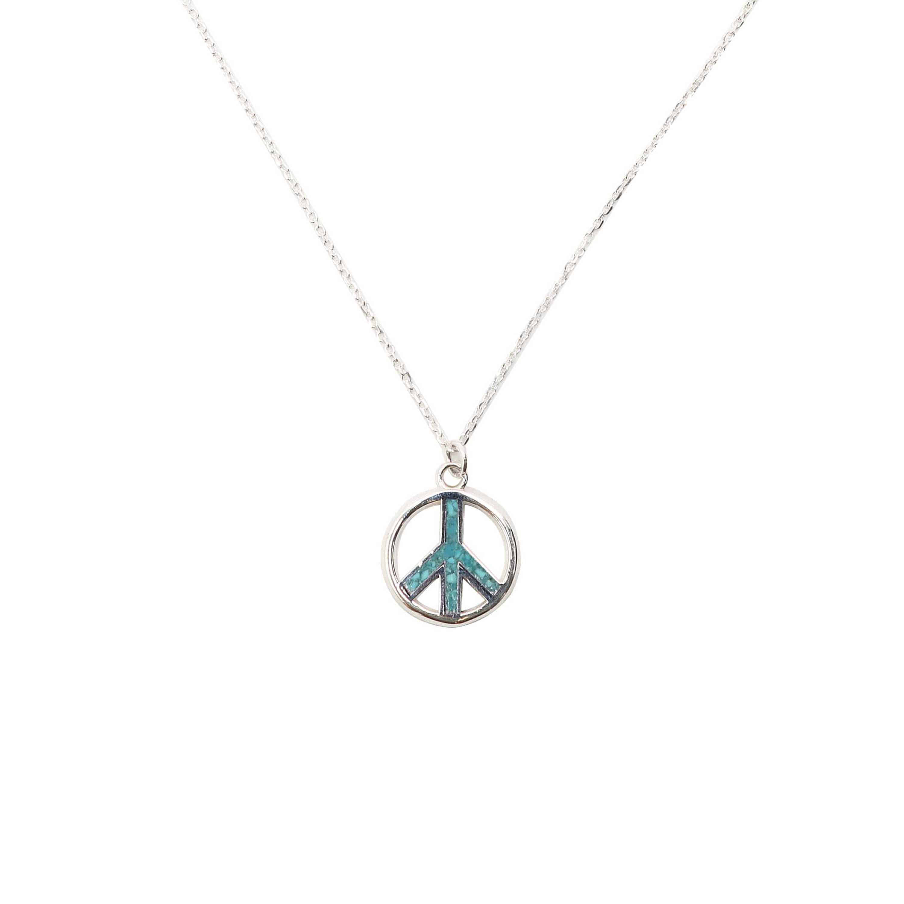 CALIFOLKS PEACE INLAY NECKLACE - TURQUOISE